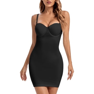 Cathalem Justaucorps Gainant pour Femmes Sans Coutures Compression à Fines Bretelles Gaine String, Noir G