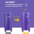 thumbnail image 2 of Travelhouse Ensemble de 3 Pcs de Valises Rigides, Valise Rigide Légère Extensible avec Cadenas TSA et Roues Pivotantes, Violet, 2 of 8
