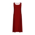 thumbnail image 5 of Jsaierl Robe Femme en Coton et Lin Été Sans Manches Robe d'Été Tunique Débardeur Robe de Plage d'Été Fluide Robes Maxi avec Poches, 5 of 5