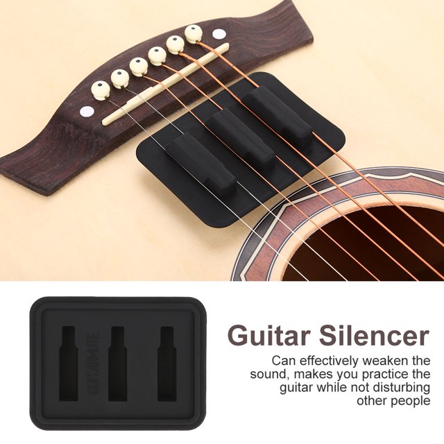 Garosa Silicone Black Guitar Ukelele String Mute Silencer Training Tool Instrument Accessory, Guitar Silencer, Guitar Accessory
