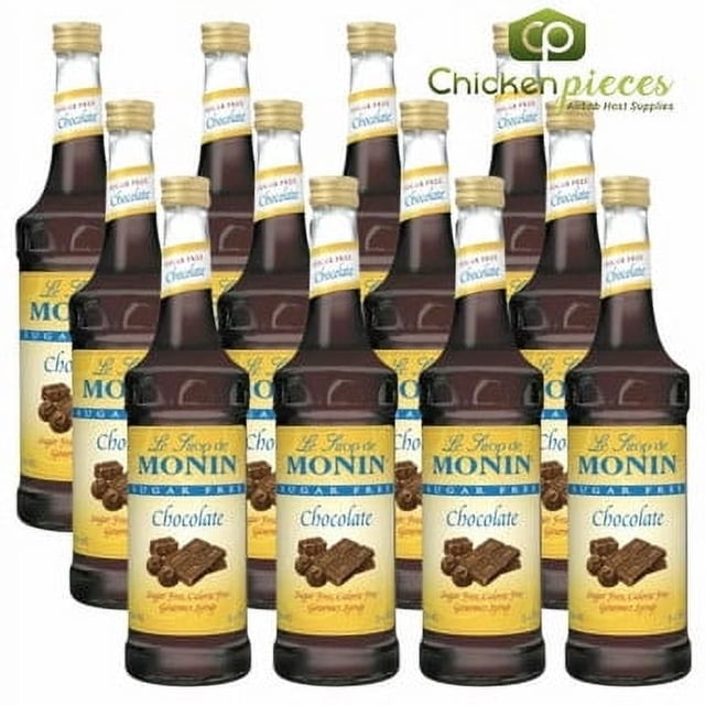 Monin Sugar Free Chocolate Syrup – Decadent Cocoa Intensity & Zero-Calorie Indulgence, 750 mL (25.36 oz) Glass Bottle – Professional 12/Case