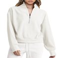 thumbnail image 1 of Solid Color Stand Collar Zipper Women‘s Loose Sweatshirt, 1 of 9