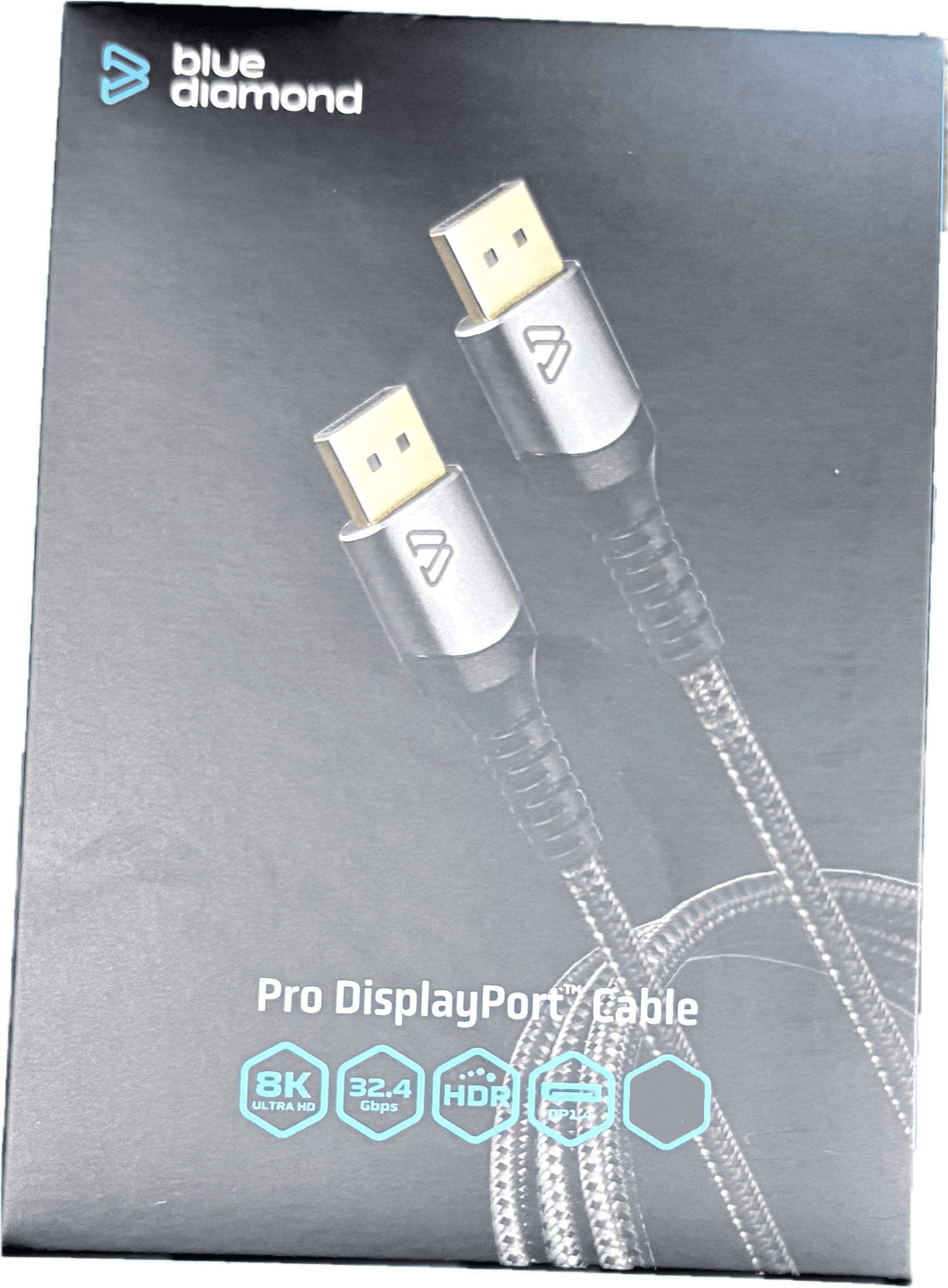 BlueDiamond PRO DisplayPort 8K Cable - Ultra HD - 32.4Gbps - Dynamic HDR - DP 1.4 - 8K@60Hz, 4K@144Hz, 15ft