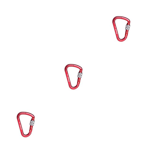 Decodeary Carabiner LightWeight Wear-Resistant Advanced Technology Wide Application Smooth Surface High Strength Caribeener Clips Red 3Set