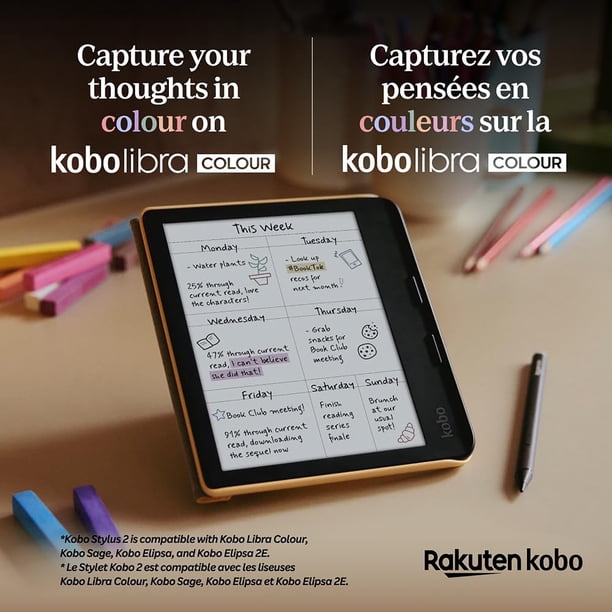 Kobo Libra カラー + Kobo Stylus 2 のセット Kobo Stylus 2 for Kobo Libra Colour, Kobo Sage, Kobo Elipsa, and