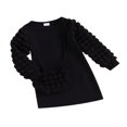 thumbnail image 2 of Fall Winter Warm Girls Knit Princess Clothes Fluffy Long Sleeves Sweater Dress with Bag, 2 of 9