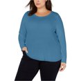 thumbnail image 1 of Womens Top Plus Knit Ribbed Scoop Neck Long-Sleeve 2X, 1 of 1