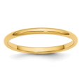 thumbnail image 1 of Bague de Mariage Demi-Rond en Or Jaune 14k Poli Solide Gravable 2mm Demi-Rond Taille 7.5 Bijoux Cadeaux pour Femmes, 1 of 4