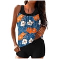 thumbnail image 2 of UPPADA 2 Piece Full Coverage Swimsuits for Women Floral Athleti Crewneck Bathing Suits High Waisted Tummy Control Modest Swimwear Comfy Tankini Top with Shorts Strapless Bathing Suit Light Blue,L, 2 of 6