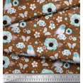 thumbnail image 2 of Soimoi Georgette Viscose Fabric Robin,Butterfly & Anemone Floral Decor Fabric Printed Yard 42 Inch Wide, 2 of 3