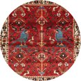 thumbnail image 1 of Ahgly Company Tapis Rond Traditionnel Rouge Lavable en Machine, 4 Pieds Rond, 1 of 7