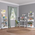 thumbnail image 5 of Kids 2-Tier Ladder Wall Shelf with Hooks - White, 5 of 5
