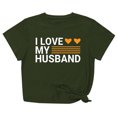 thumbnail image 1 of Penkiiy T-Shirt Femme J'aime Mon Mari Mignon Relation Mariée Tee m Vert Armée, 1 of 8