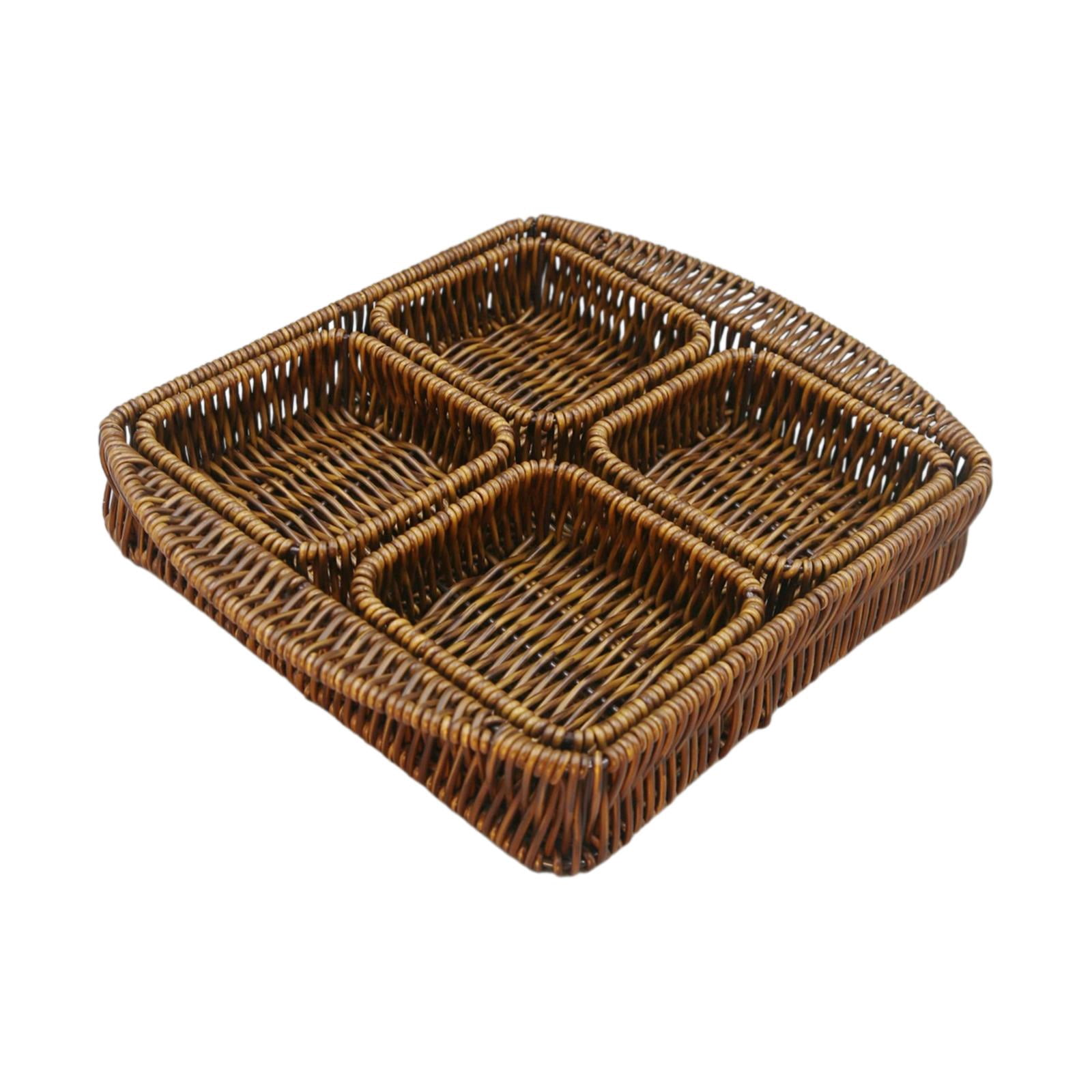 DOLITY Paniers de Rangement Faits à la Main Décoratifs pour Légumes Table Basse de Salle à Manger Hôtel Carrés