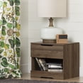 thumbnail image 1 of South Shore Holland 1-Drawer Nightstand - End Table with Storage for Adult, in Natural Walnut, 1 of 9