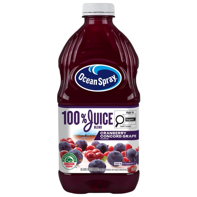 Ocean Spray Mélange de Jus 100 % Canneberge Raisin Concorde 1.77L