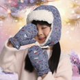 thumbnail image 3 of 1 Set Hat Gloves Animal Pattern Camouflage Autumn Winter Warm Ear Flap Cap Set for Outdoor, 3 of 10