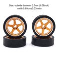 thumbnail image 4 of 4 Pcs RC Model Car Wheel Rim Simulation Upgraded Modification Vehicle Wheels Assembly Replacement for WLtoys K969 K979 K989 K999 Gold, 4 of 7