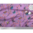 thumbnail image 3 of Soimoi Purple Moss Georgette Fabric Flower & Butterfly Print Sewing Fabric BTY 42 Inch Wide, 3 of 5