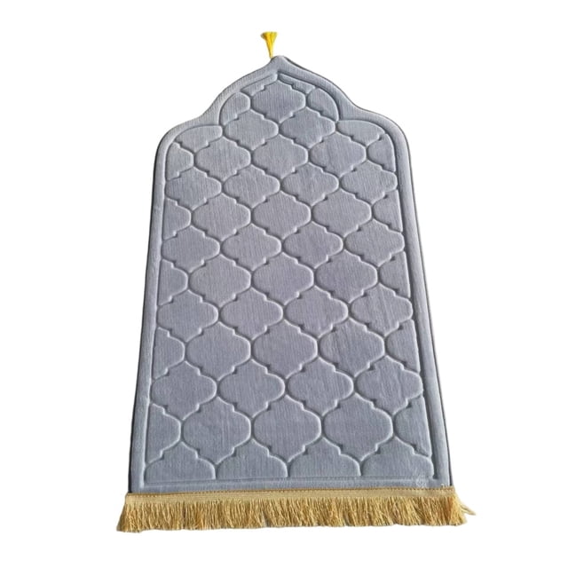 Tapis de Prière Musulman à Relief, Résistant aux Couleurs et Lavable, Tapis de Prière pour Protéger Efficacement les Genoux - Noir