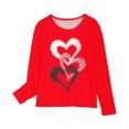 thumbnail image 4 of RXIRUCGD Chemises à Manches Longues pour Filles, Col Rond Mignon, Blouses Décontractées Élégantes (Rouge, Taille : 4 Ans), 4 of 5