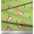 thumbnail image 3 of Soimoi Green Velvet Fabric Footprints & Mouse Kids Printed Fabric 1 Yard 60 Inch Wide, 3 of 5