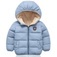 thumbnail image 1 of SYNPOS Manteau d'Hiver Épais à Capuche pour Petit Garçon Fille 4-5T, 1 of 9
