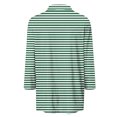 thumbnail image 5 of Timegard Tuniques Rayées pour Femmes Col à Revers en V Manches 3/4 T-Shirts Blouses Décontractées Mode, 5 of 5