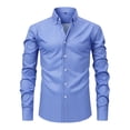 thumbnail image 1 of LOVZFMLL Men's Shirts, Solid Fashion Button-Down Shirt, Versatile for Work Business, V-Neck Relaxed Fit Long Sleeve Fall Clothes, 1 of 2