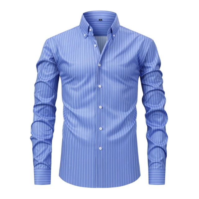 LOVZFMLL Men's Shirts, Solid Fashion Button-Down Shirt, Versatile for Work Business, V-Neck Relaxed Fit Long Sleeve Fall Clothes