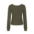 thumbnail image 4 of Timegard T-Shirts à Manches Longues pour Femmes Col Rond Hauts Décontractés Couleur Unie Confortables Basiques Blouses Tendance, 4 of 4