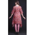 thumbnail image 4 of Bimba Kurtas pour Femmes à Imprimé Ethnique Asymétrique avec Boutons Roses et Fleurs de Magnolia, Hauts d'Été pour Femmes XSmall, 4 of 6