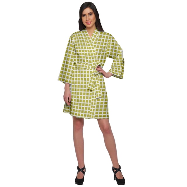 Moomaya Short Robe For Women Plus Size Printed Cotton Robe Lightweight Nightwear