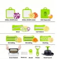 thumbnail image 3 of Mandoline Slicer, 15-in-1 Multi-Functional Kitchen Gadget Set, Veggie Chopper, Food Chopper with Container, Vegetable Cutter & Spiralizer for Onion Salad, Gray, 3 of 8