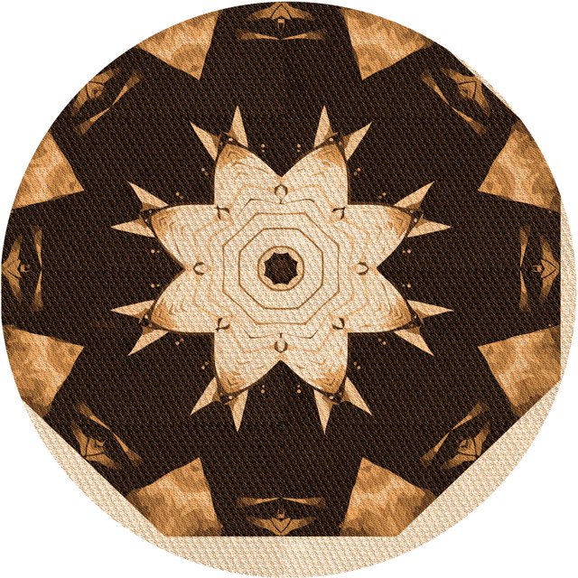 Ahgly Tapis Rond Lavable en Machine Intérieur Transitionnel Rouge Nuit, 8 Pieds Rond