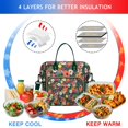 thumbnail image 2 of Tropical Flower and Leaves Lunch Bag - Large Insulated & Leakproof Tote, Multi-Pocket Design, 2 of 6