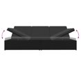 thumbnail image 5 of vidaXL Chaise Longue Convertible avec Coussins en Résine Tressée Noire, 5 of 5
