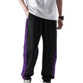 thumbnail image 1 of Faithtur Men's Tear Away Pants, Loose Fit Basketball Pants High Split Snap Button Sweatpants, 1 of 9