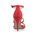 thumbnail image 3 of BLISSFUL STEP Women's Shoes Faux Suede Stiletto High Heel Open Toe Adjustable Ankle Strap Sandals  Red 8, 3 of 8