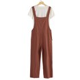 thumbnail image 3 of B91xZ Women's Bib Overall Spaghetti Strap Loose Overalls with Pocket One Piece Rompers,Red XL, 3 of 5