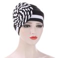 thumbnail image 1 of KIHOUT Beanies Hats Women India Hat Patchwork Braid Muslim Ruffle Chemo Hat Beanie Wrap Cap, 1 of 2