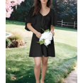thumbnail image 4 of Robes pour Femmes Printemps Été Décolleté en V Profond Élégante Robe Courte à Nœud Noir m, 4 of 8