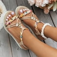 thumbnail image 3 of Sandales à Plateforme Bohèmes pour Femmes, Robe, Plage, Décontractées, Espadrilles en Lin, Talon Compensé Épais, Slingback, Été, 3 of 7
