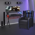 thumbnail image 2 of Costway Gaming Desk & Chair Set 48" Computer Desk & Massage Recliner Chair Black + Blue, 2 of 3