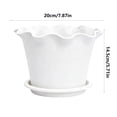 thumbnail image 3 of Linnome Ruffled Plastic Flower Pot 7.9x5.7in Wave Edge Lilies Style Planter with Saucer Indoor Outdoor, 3 of 6