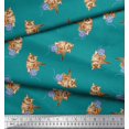 thumbnail image 2 of Soimoi polyester Crepe Fabric Wool & Cat Animal Print Sewing Fabric Yard 52 Inch Wide, 2 of 3