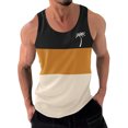 thumbnail image 1 of LOVZFMLL Tank Tops for Men Casual Fashion Patchwork Print Pullover Round Neck Sports Tank, 1 of 3