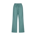 thumbnail image 4 of WEAIXIMIUNG Wide Leg Pants Women Plus Size Women Fashion High Waisted Wide Leg Pants Drawstring Elastic Trousers Comfy Straight Leg Long Pants with Pockets, 4 of 5