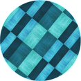 thumbnail image 1 of Ahgly Company Tapis d'Intérieur Ronds de Style Transitionnel Lavables à la Machine, Vert Sarcelle, 4 Pieds Rond, 1 of 7