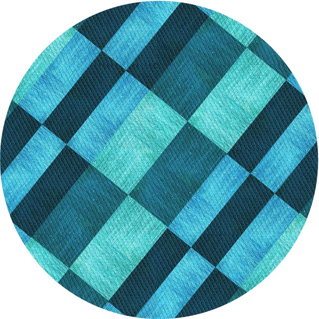 Ahgly Company Tapis d'Intérieur Ronds de Style Transitionnel Lavables à la Machine, Vert Sarcelle, 4 Pieds Rond